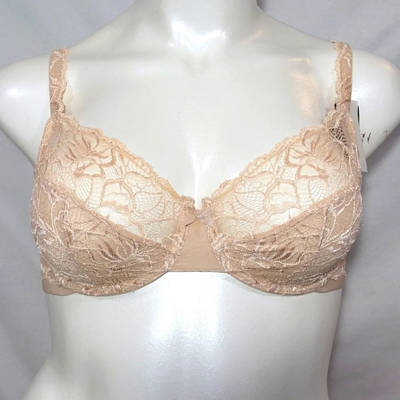 40C Bali 6543 Semi Sheer Lace Desire No-Foam UW Bra Beige‎ - Picture 1 of 5